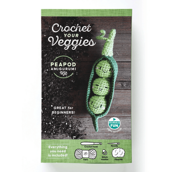 Crochet Your Veggies Peapod Amigurumi Kit - DIGS