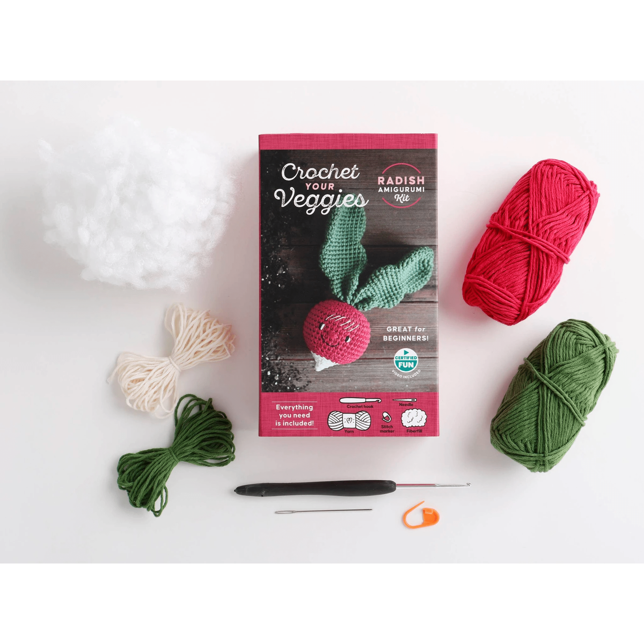 Crochet Your Veggies Radish Amigurumi Kit - DIGS
