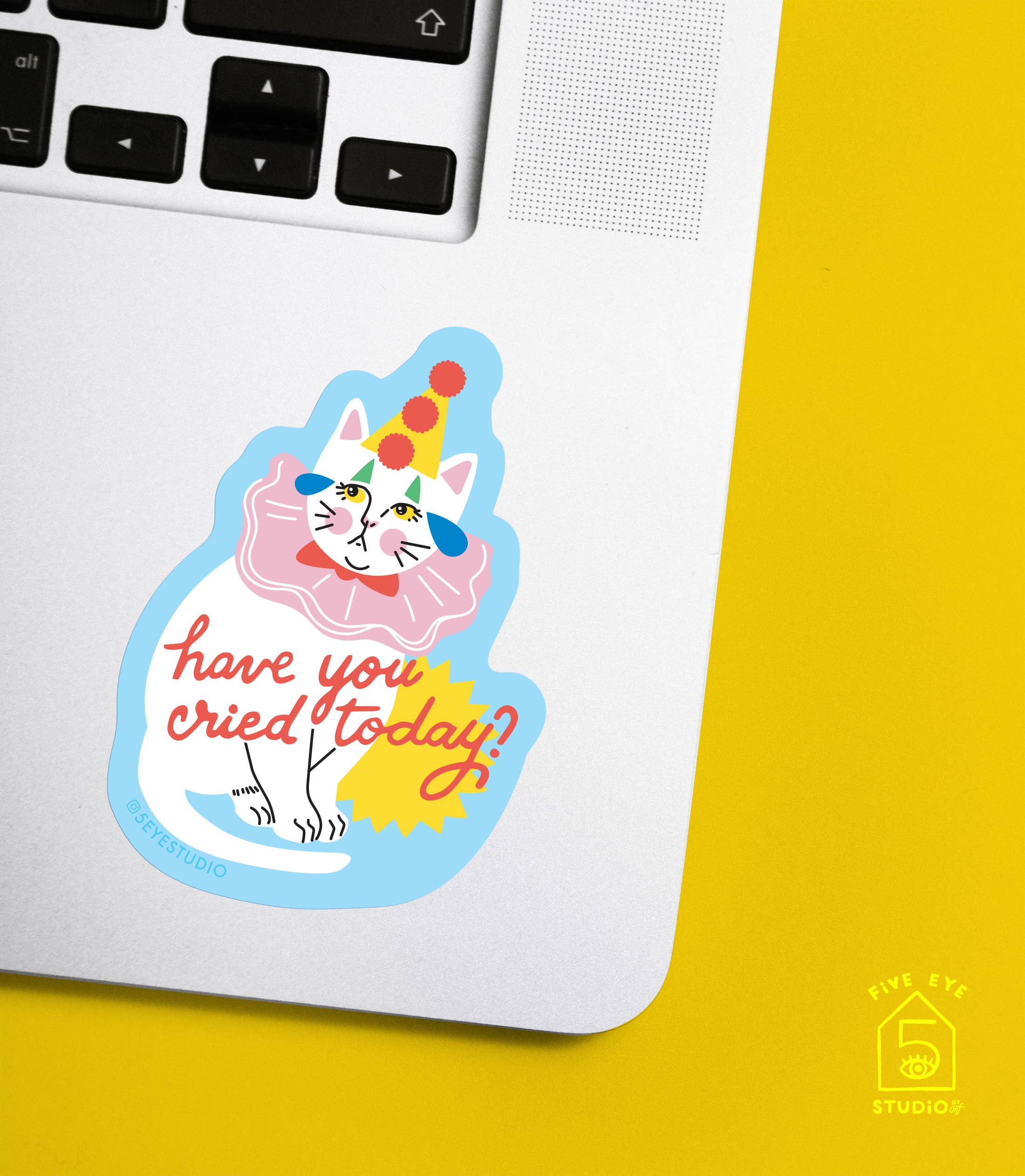 Crying Clown Cat Sticker - DIGS
