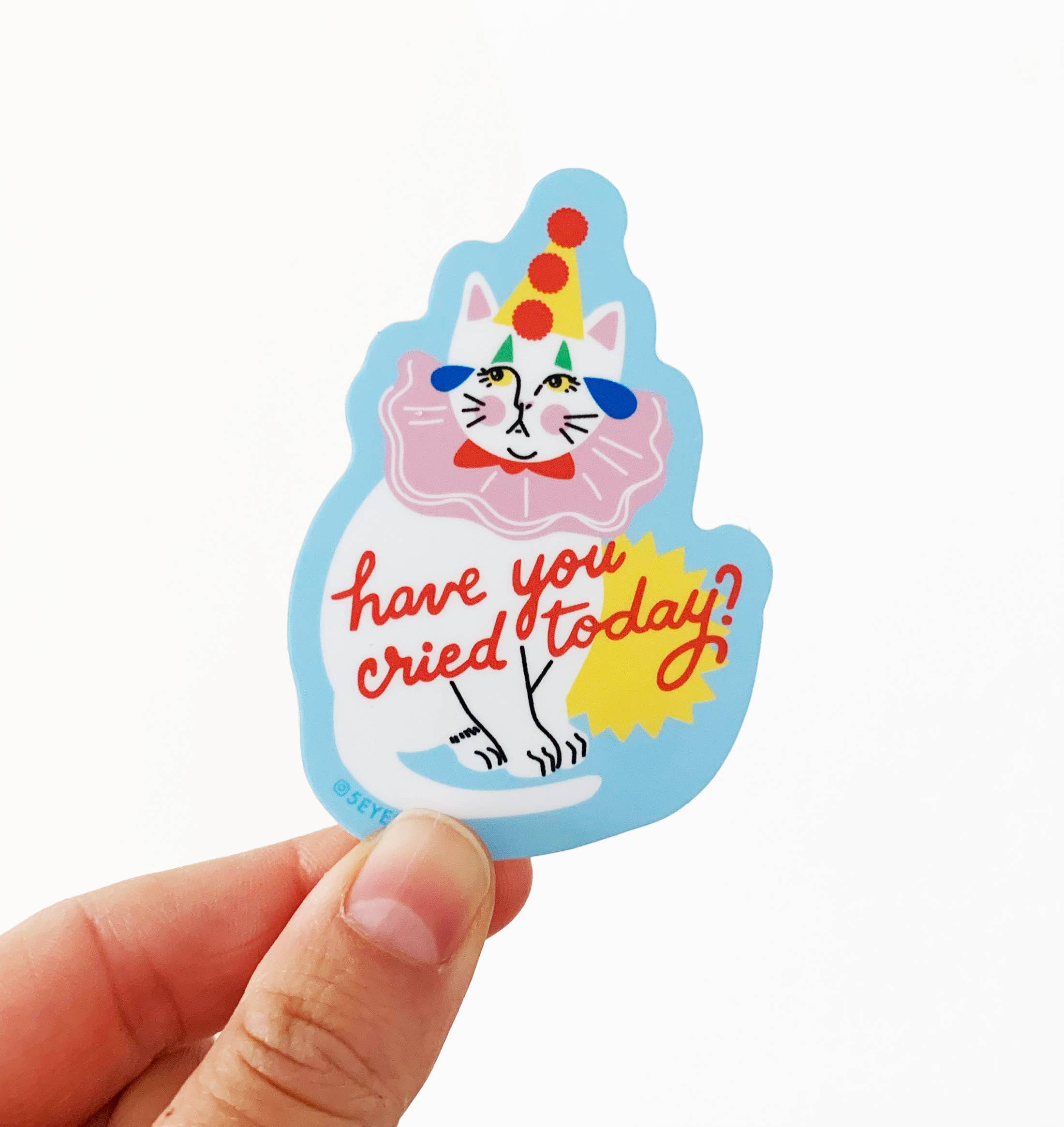 Crying Clown Cat Sticker - DIGS