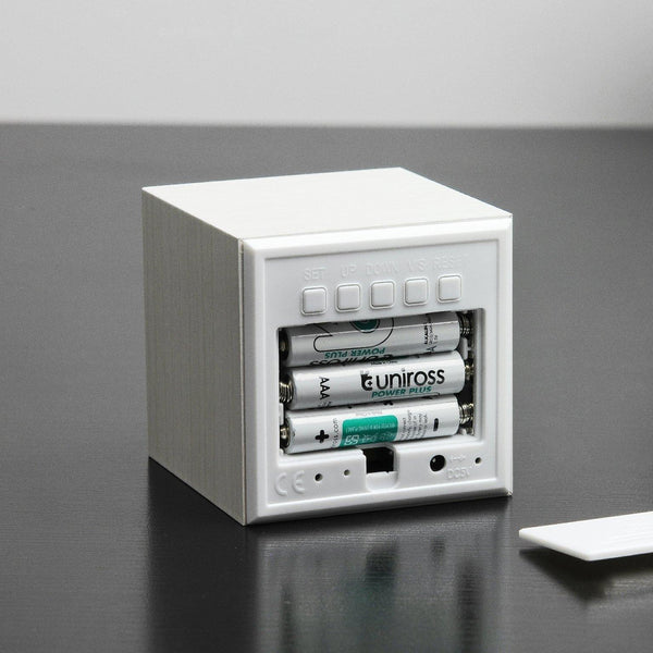 Cube Click Alarm Clock: Black/White LED - DIGS