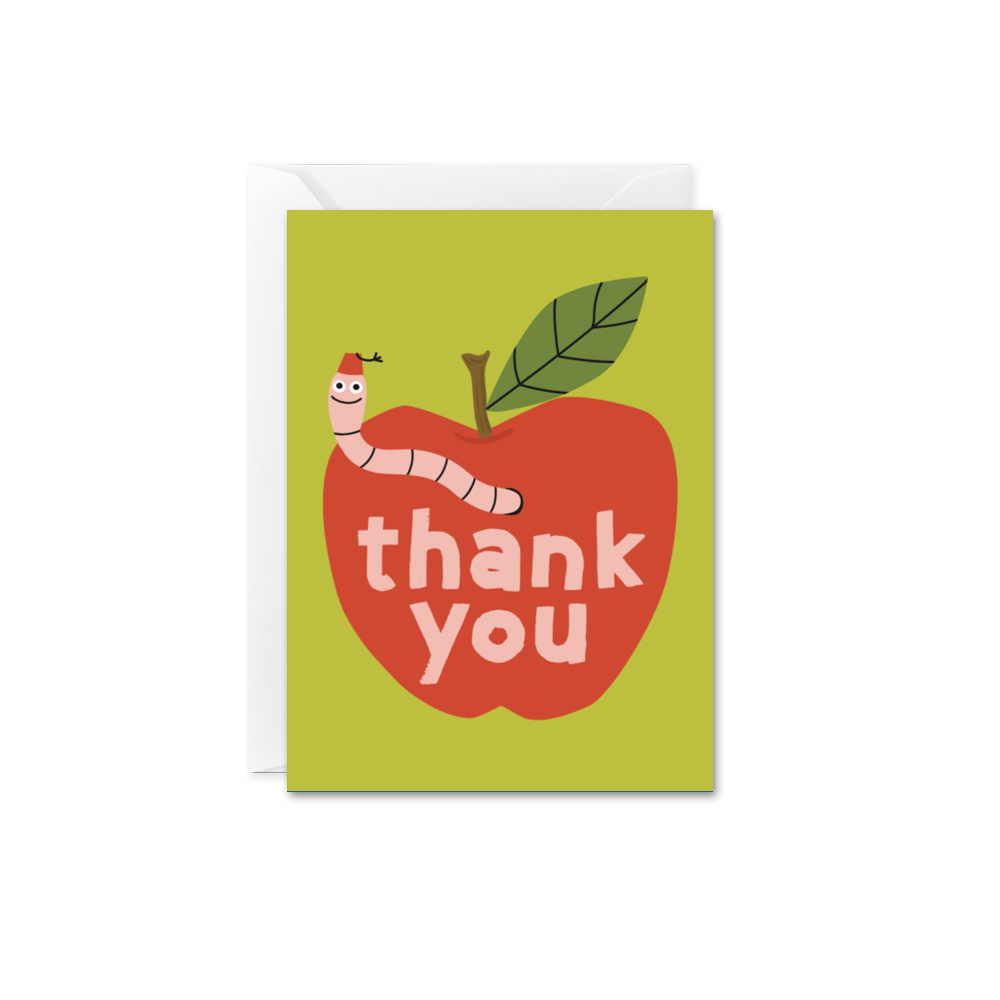 Cute Apple Thank You Mini Card - DIGS