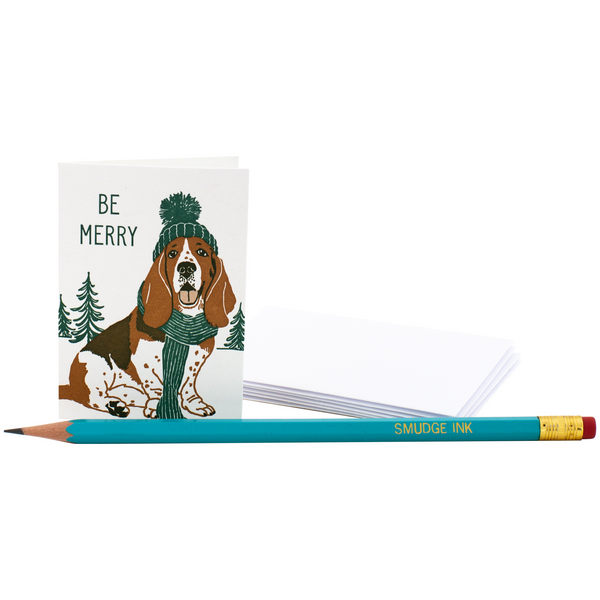 Mini Basset Hound Box Set of 6 Cards