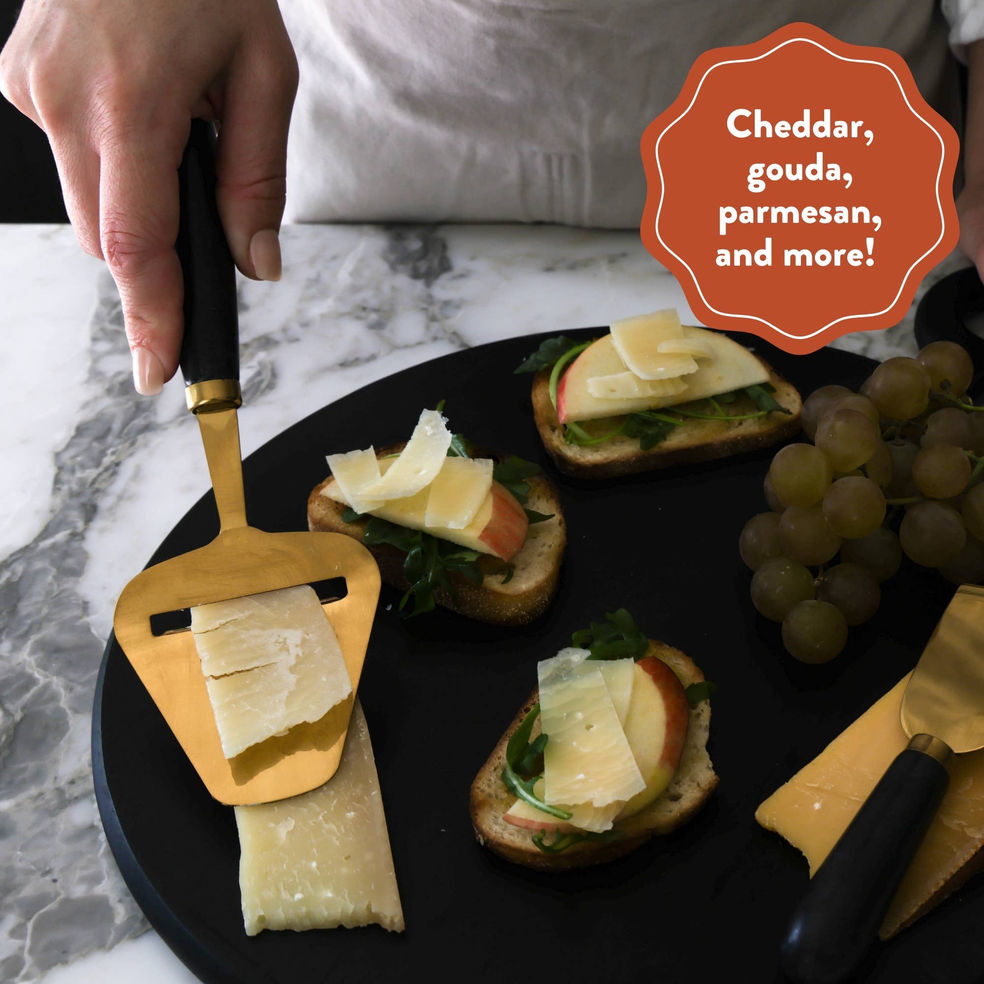 Handheld Cheese Plane/Slicer, Black Marble