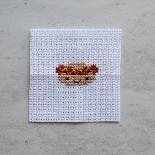 Mini Hot Dog Cross Stitch Kit