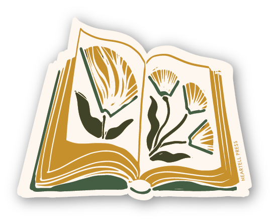 Yellow Flowers in Book Sticker