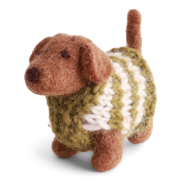 Dachshund w/Knitted Sweater Ornament - DIGS