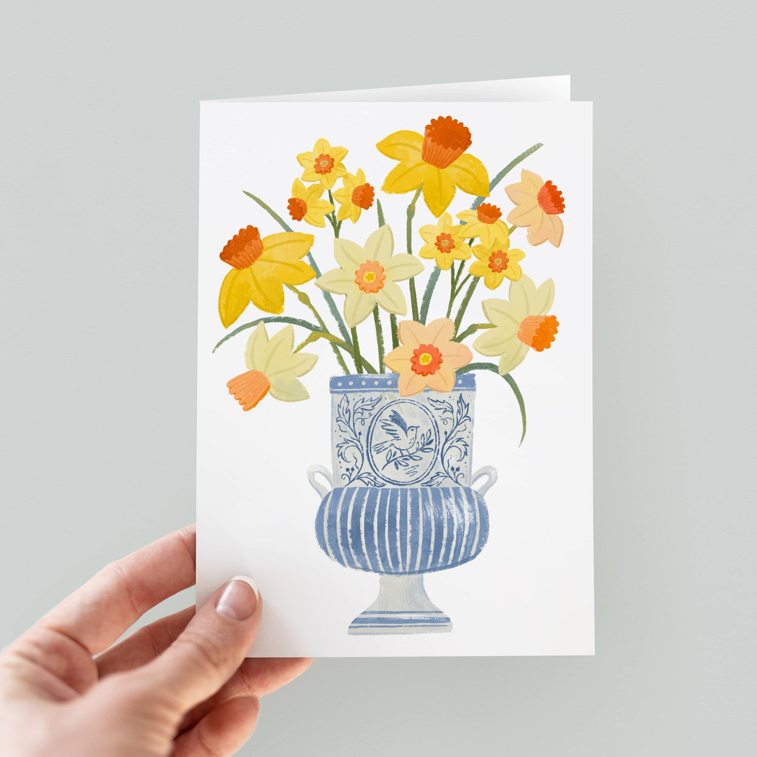 Daffodils in Blue Vase Card - DIGS