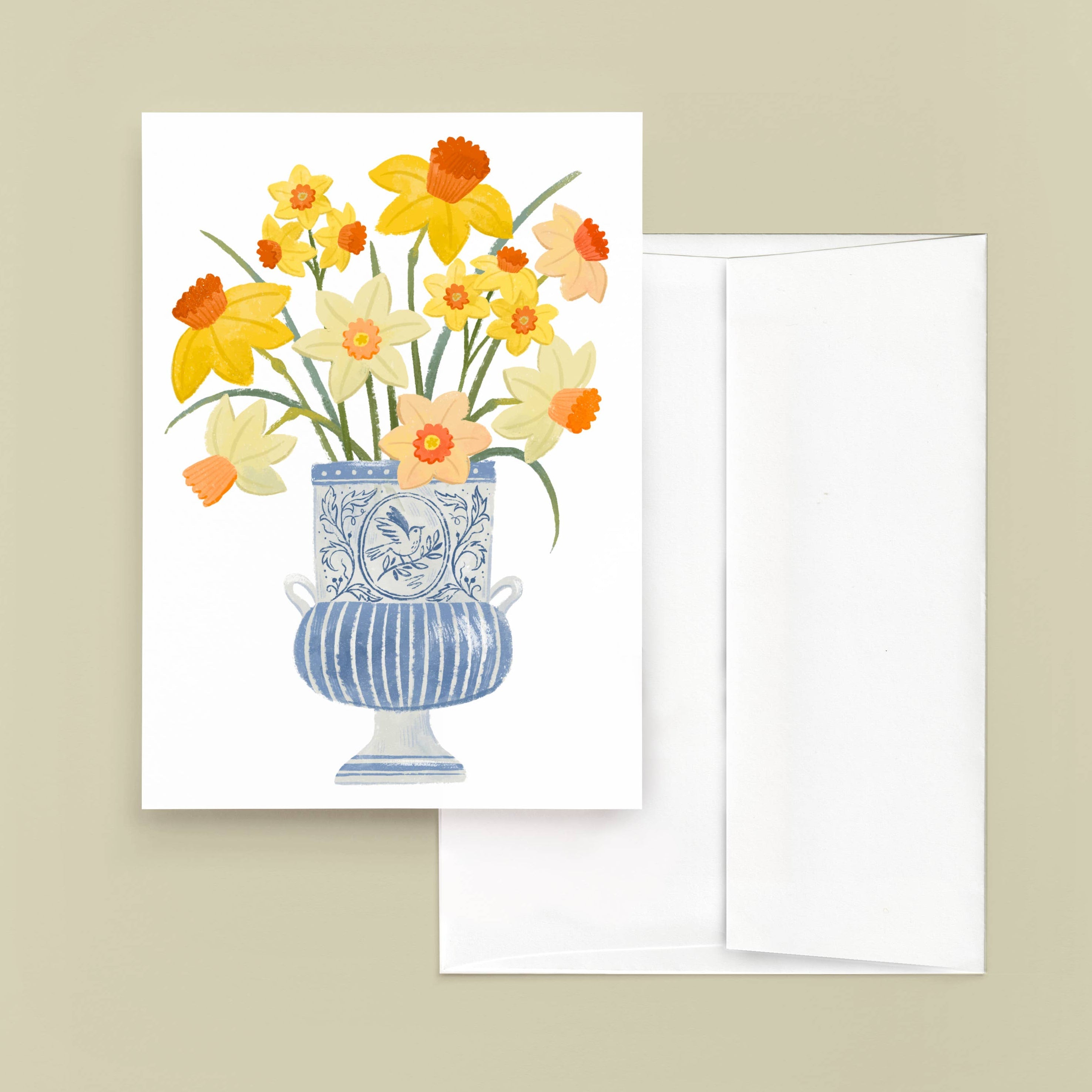 Daffodils in Blue Vase Card - DIGS