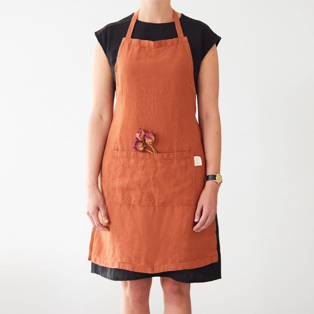 Linen Tales Daily Apron in Baked Clay - DIGS