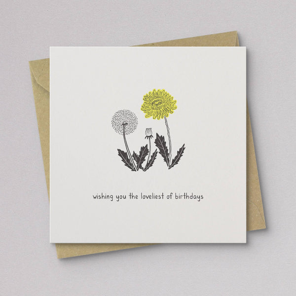 Dandelion Loveliest Birthday Card - DIGS