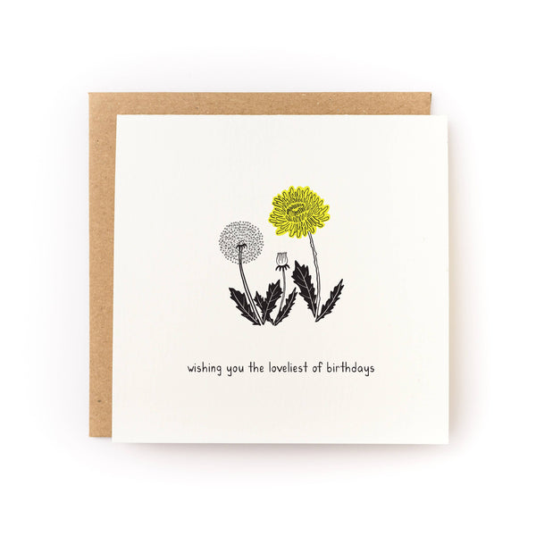 Dandelion Loveliest Birthday Card - DIGS