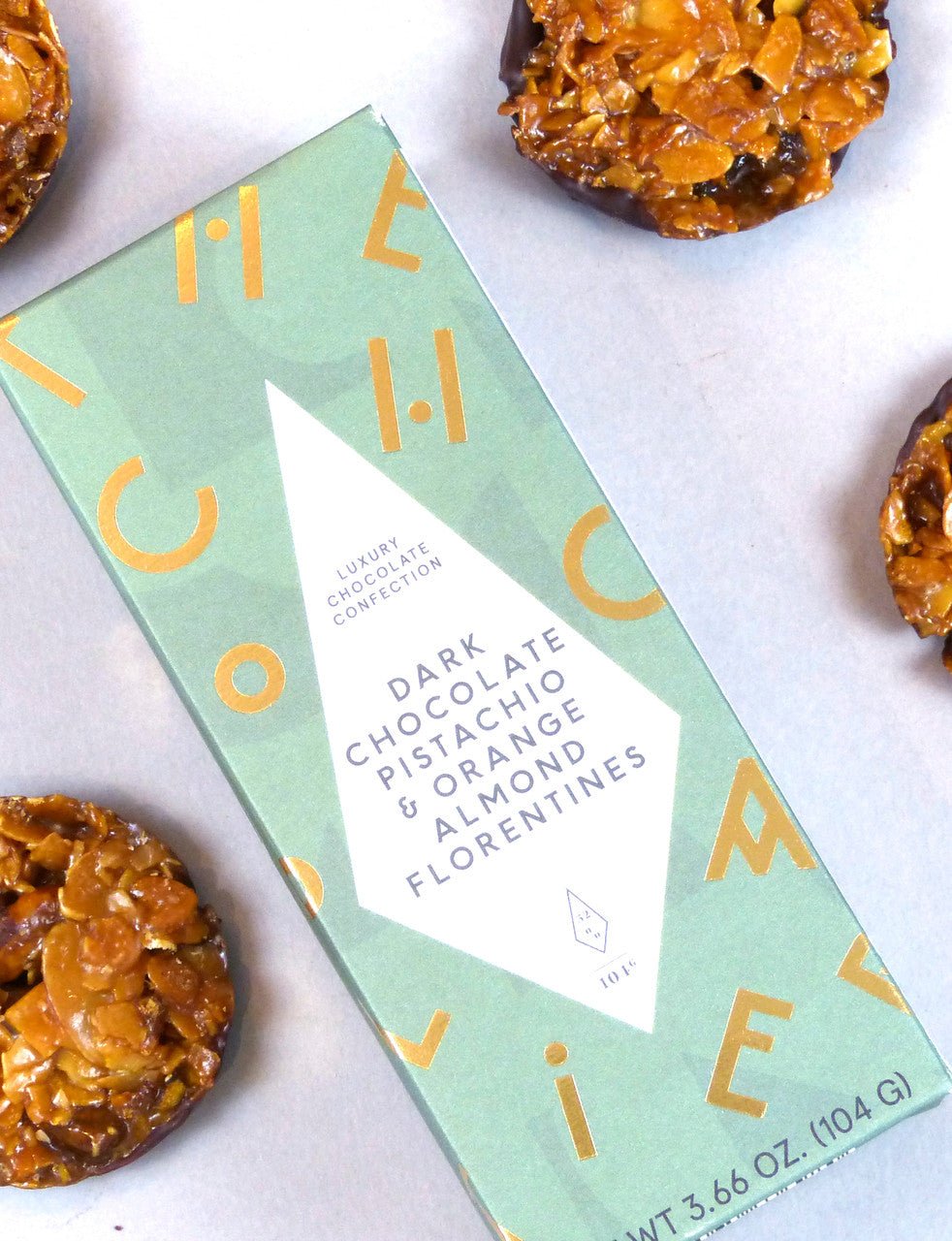 Dark Chocolate Pistachio & Orange Almond Florentines - DIGS