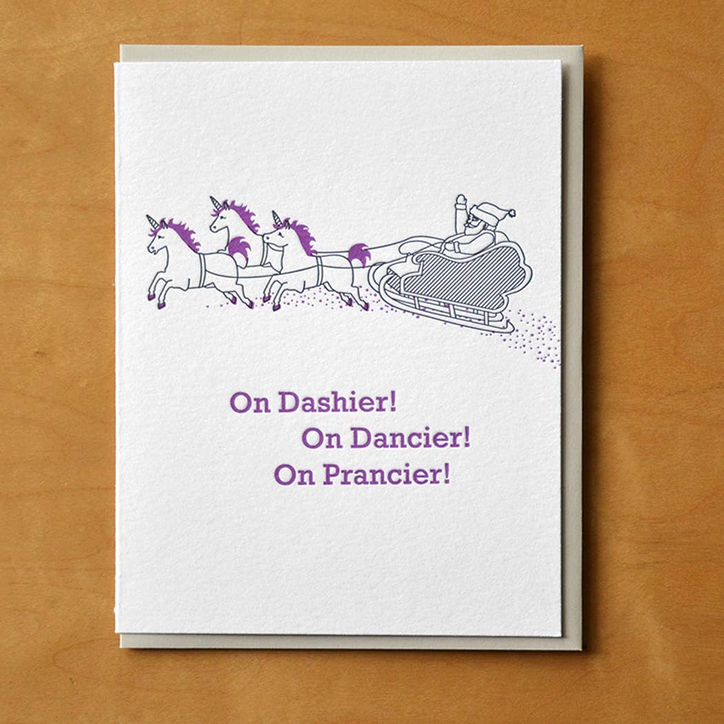 Dashier Dancier Prancier Unicorns Greeting Card - DIGS