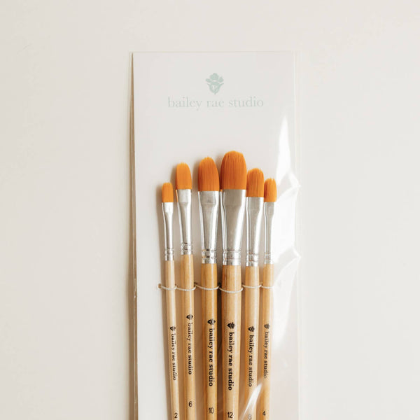 Filbert Watercolor Brush Set - 6pc