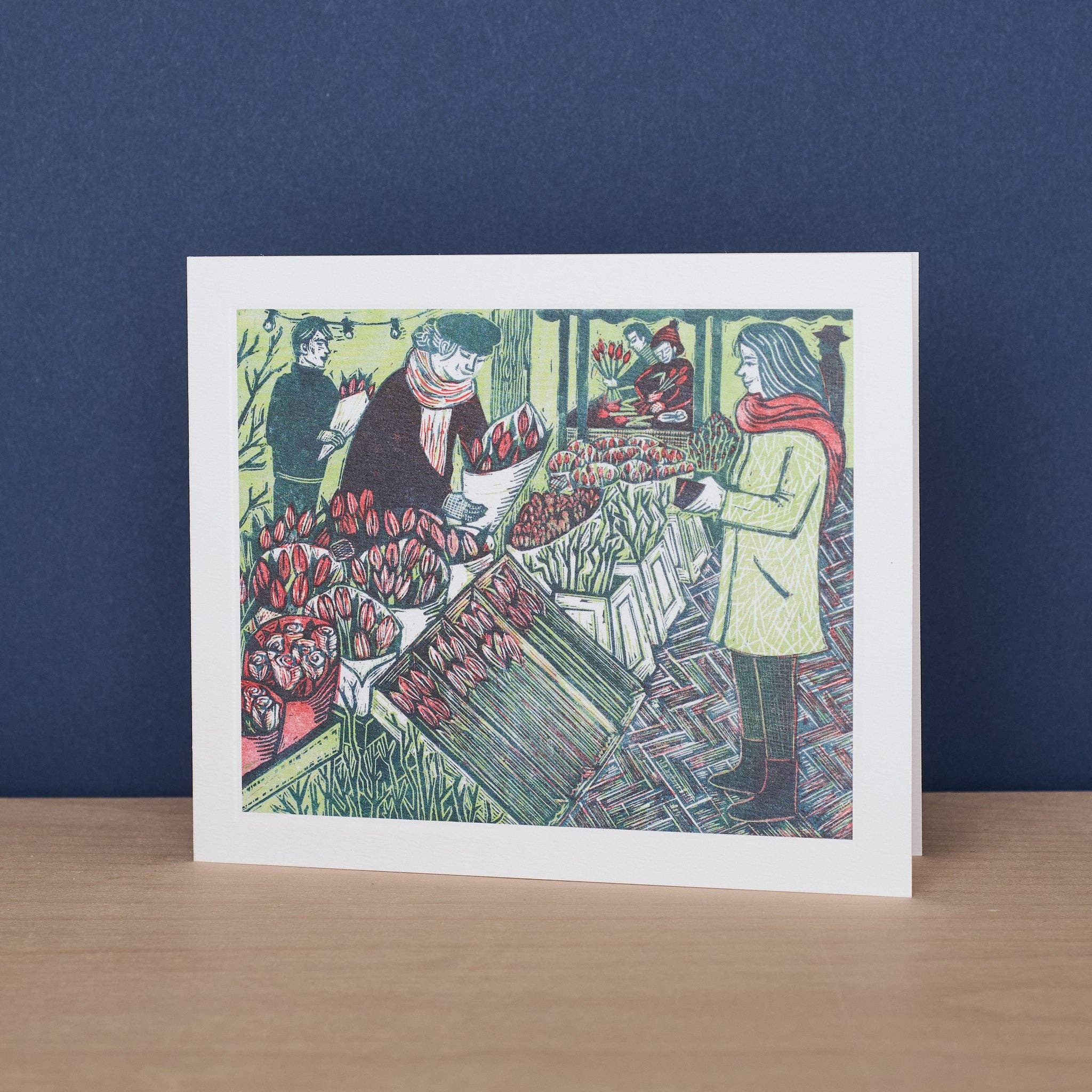 Flower Stall Greeting Card