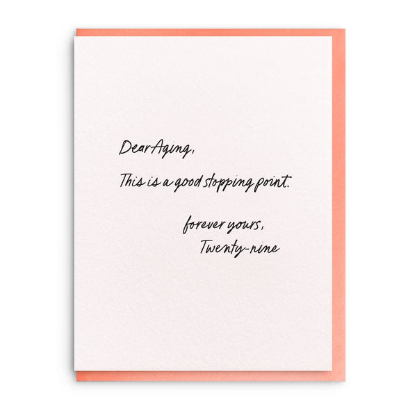 Dear Aging Letterpress Card - DIGS