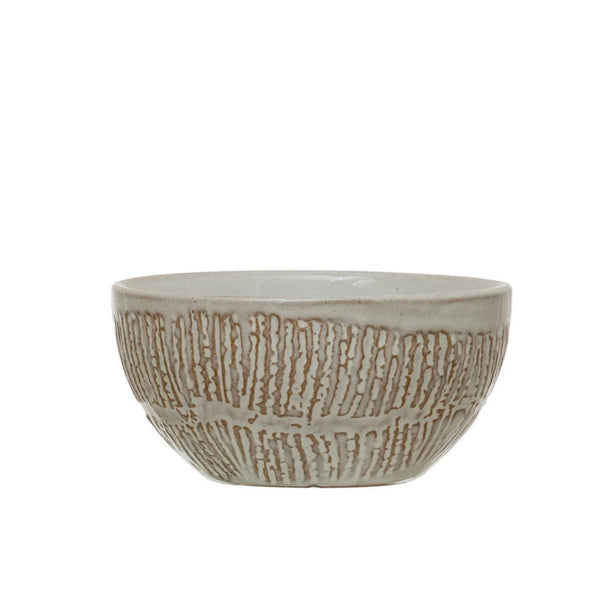 Debossed Stoneware Bowls - DIGS