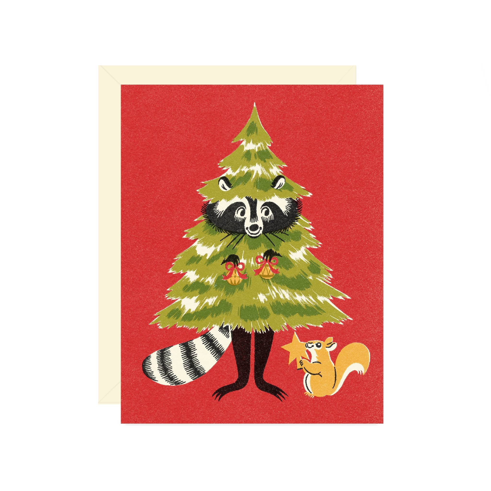 Decorating Raccoon Holiday Card - DIGS