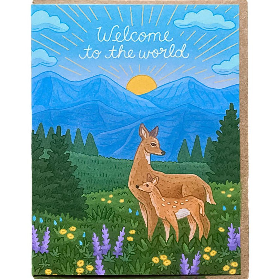 Deer & Fawn Baby Card - DIGS