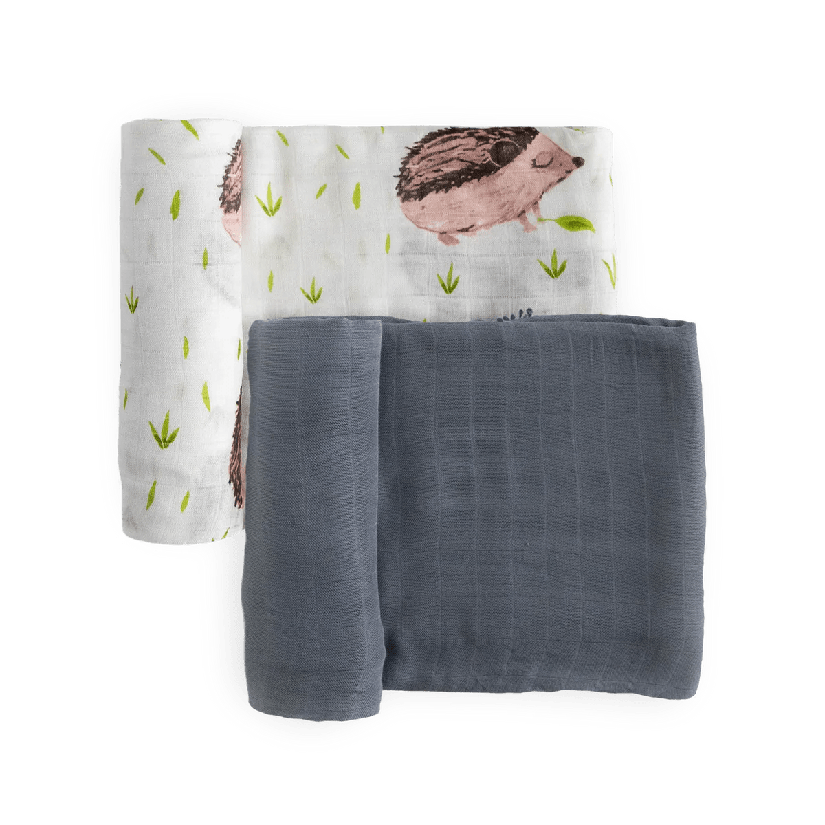 Deluxe Muslin Swaddle 2 Pack: Charcoal + Hedgehog - DIGS