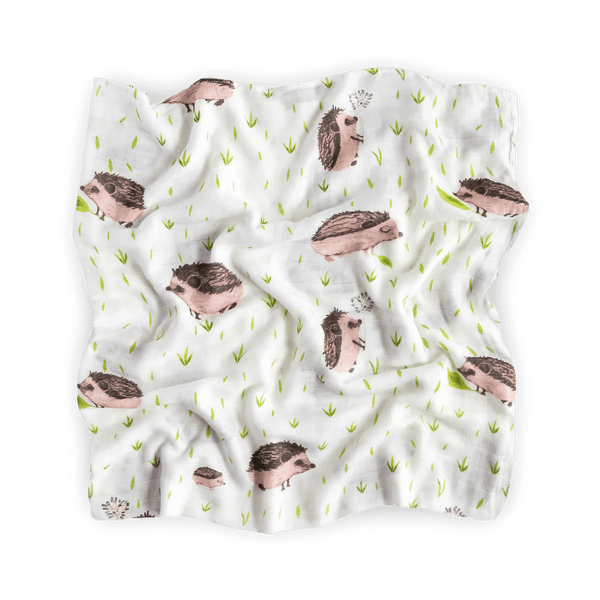 Deluxe Muslin Swaddle 2 Pack: Charcoal + Hedgehog - DIGS