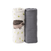Deluxe Muslin Swaddle 2 Pack: Charcoal + Hedgehog - DIGS