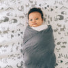 Deluxe Muslin Swaddle 2 Pack: Charcoal + Hedgehog - DIGS