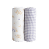 Deluxe Muslin Swaddle 2 Pack: Rainbow + Gingham - DIGS