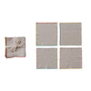 Napkins with Stitched Colored Edge, Set of 4