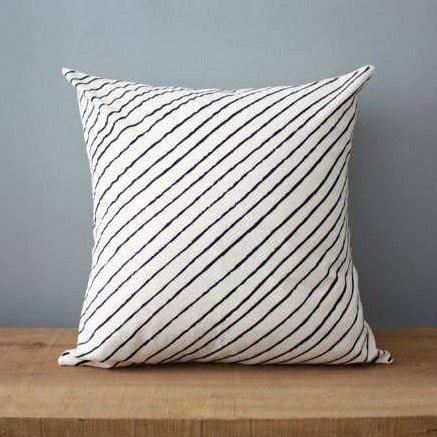 Diagonal Stripe Organic Cotton Pillow - DIGS