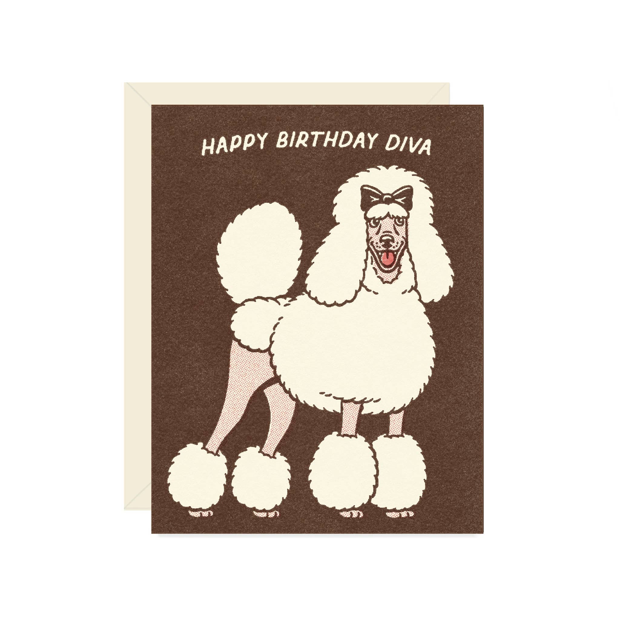 Diva Poodle Birthday Greeting Card  - DIGS