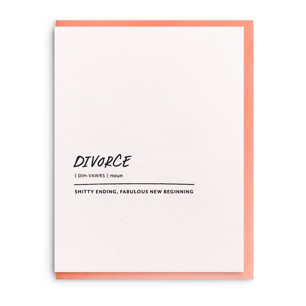 Divorce Letterpress Sympathy Card - DIGS