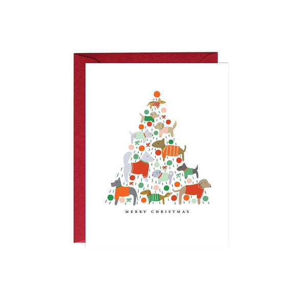 Dogs Christmas Tree Card - DIGS