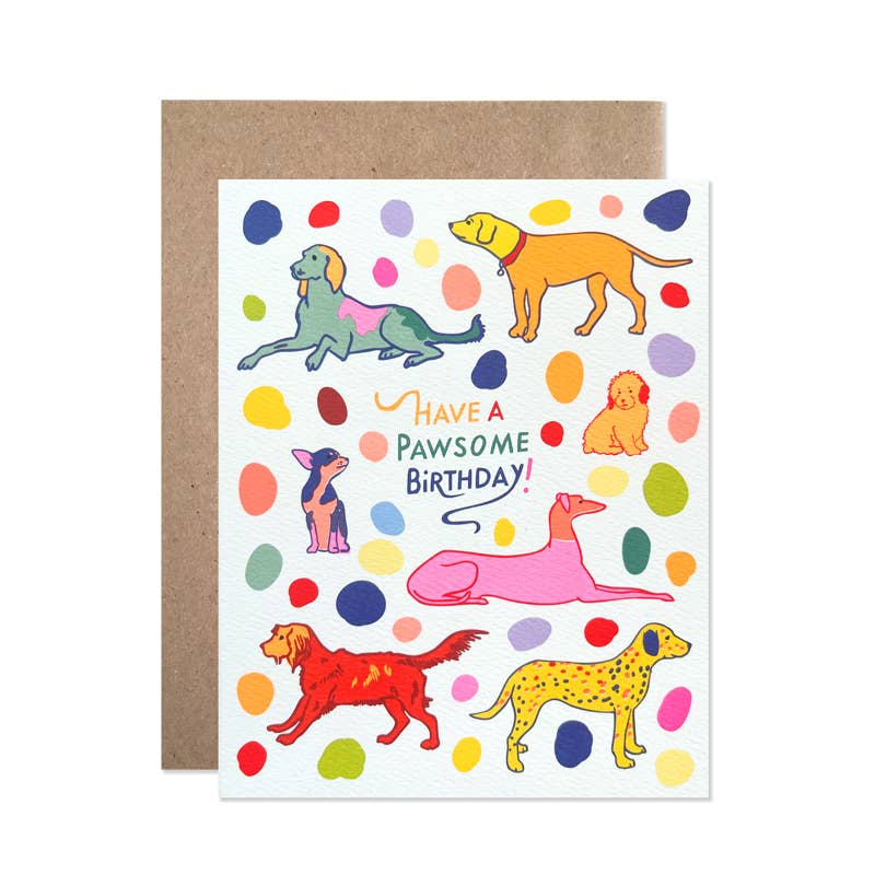 Dogs Pawsome Birthday Card - DIGS
