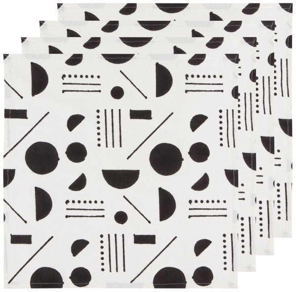 Domino Block Print Napkins, Set/4 - DIGS