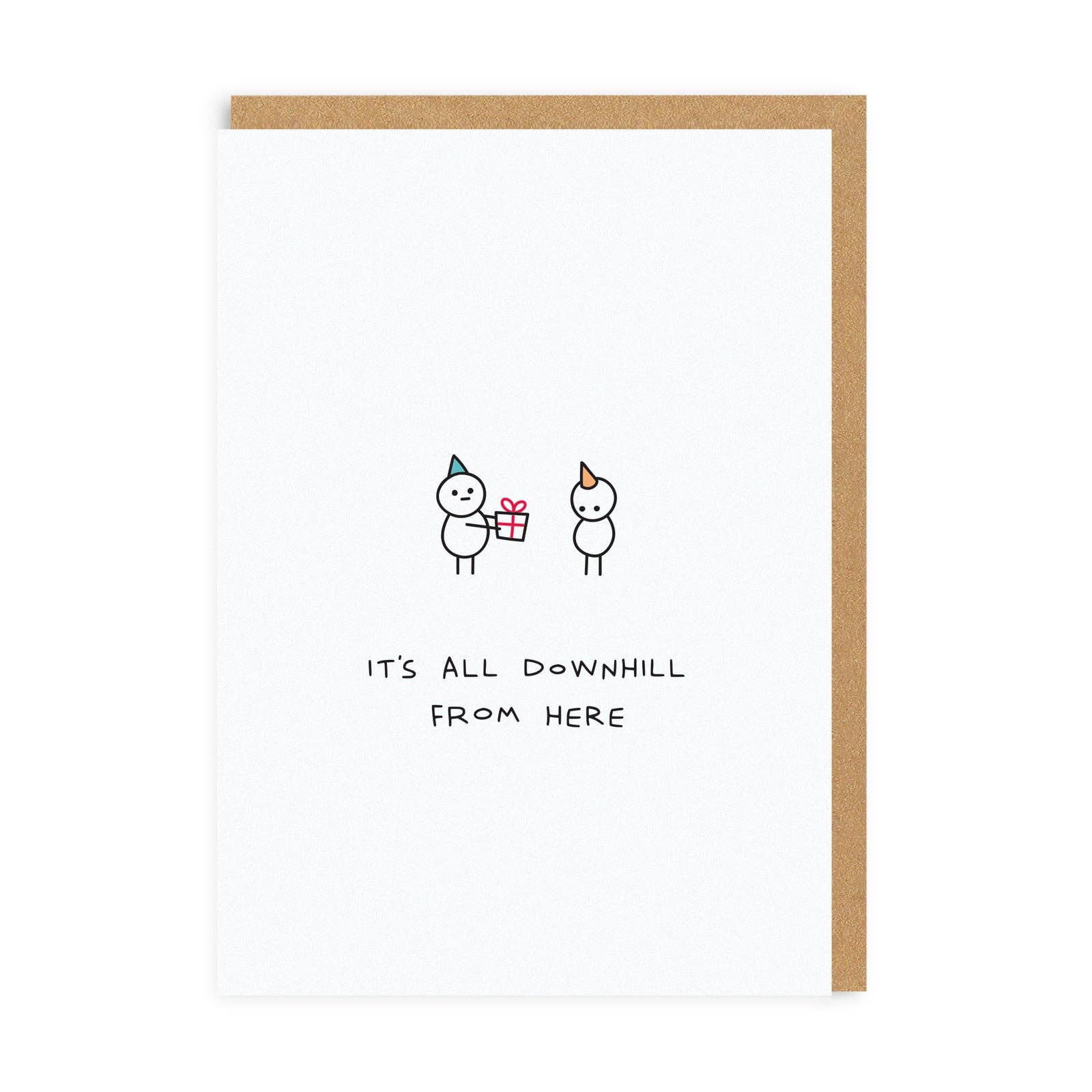 Downhill from Here Birthday Card - DIGS