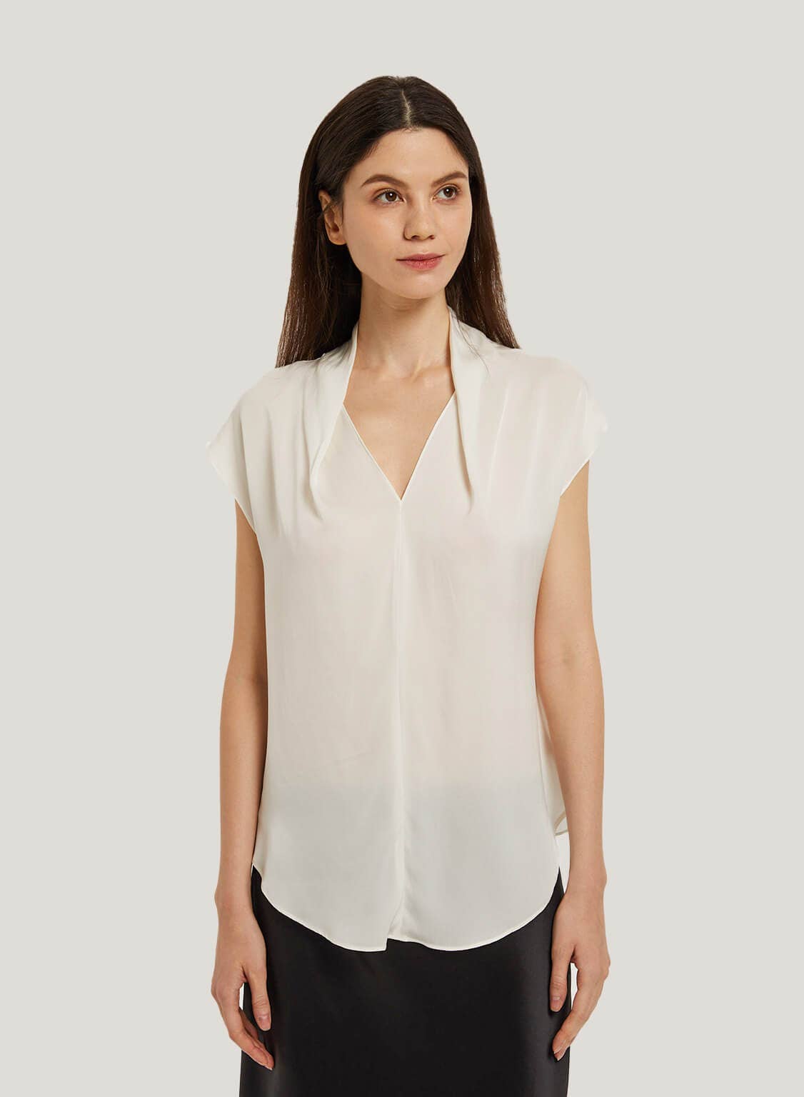 Draped Pure Silk Top - DIGS