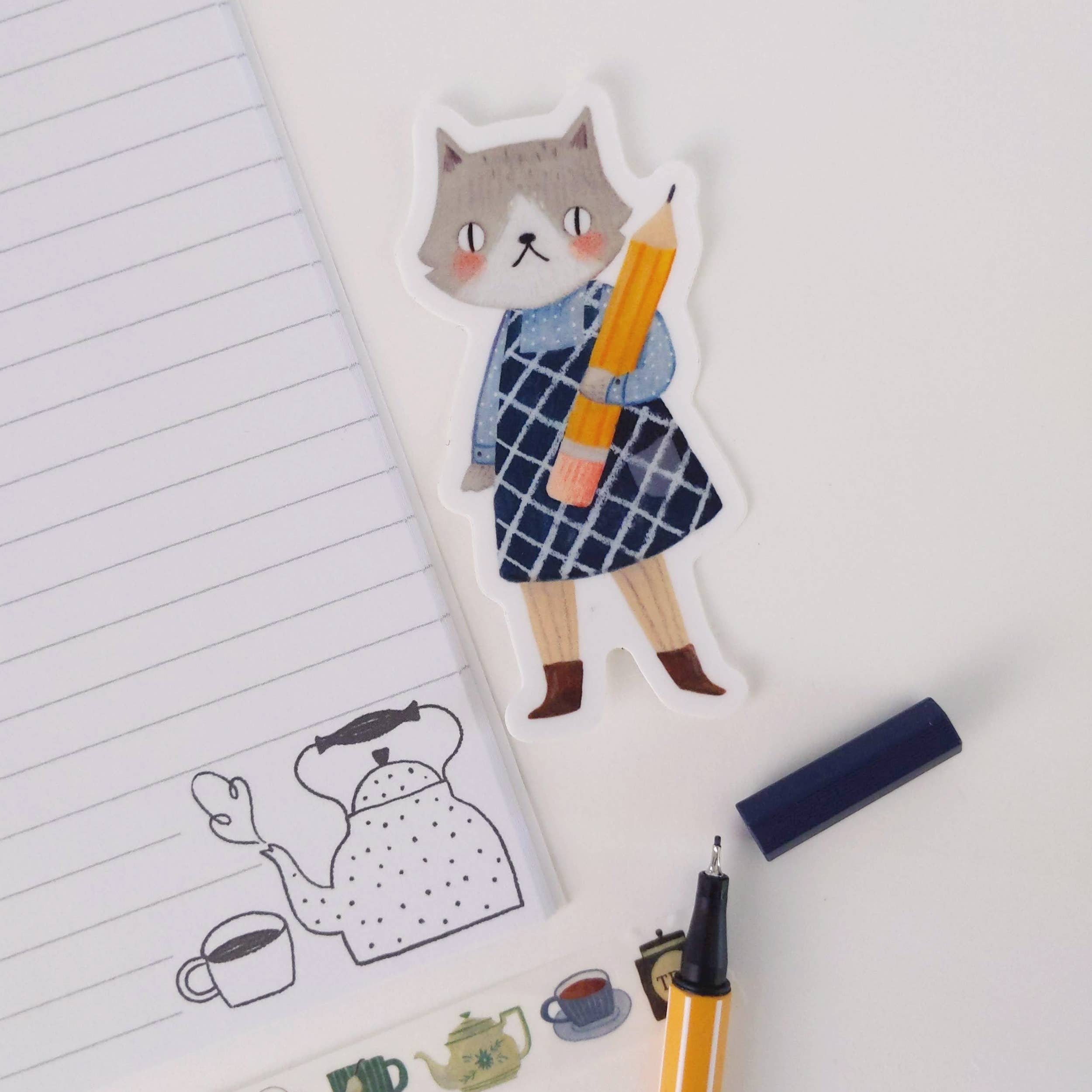 Drawing Cat Girl Sticker - DIGS
