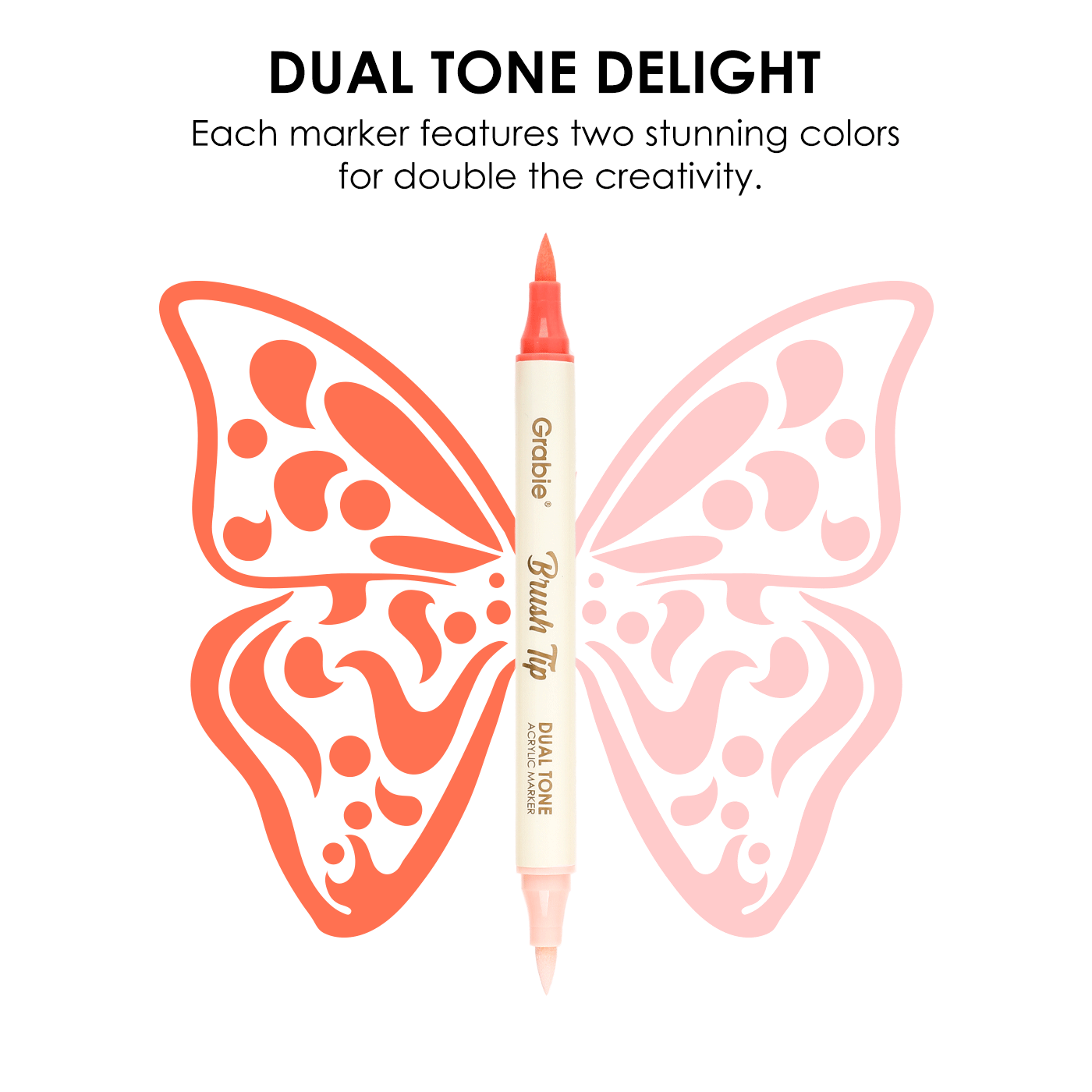 Dual Tone Brush Tip Acrylic Paint Markers - Set of 36 - DIGS