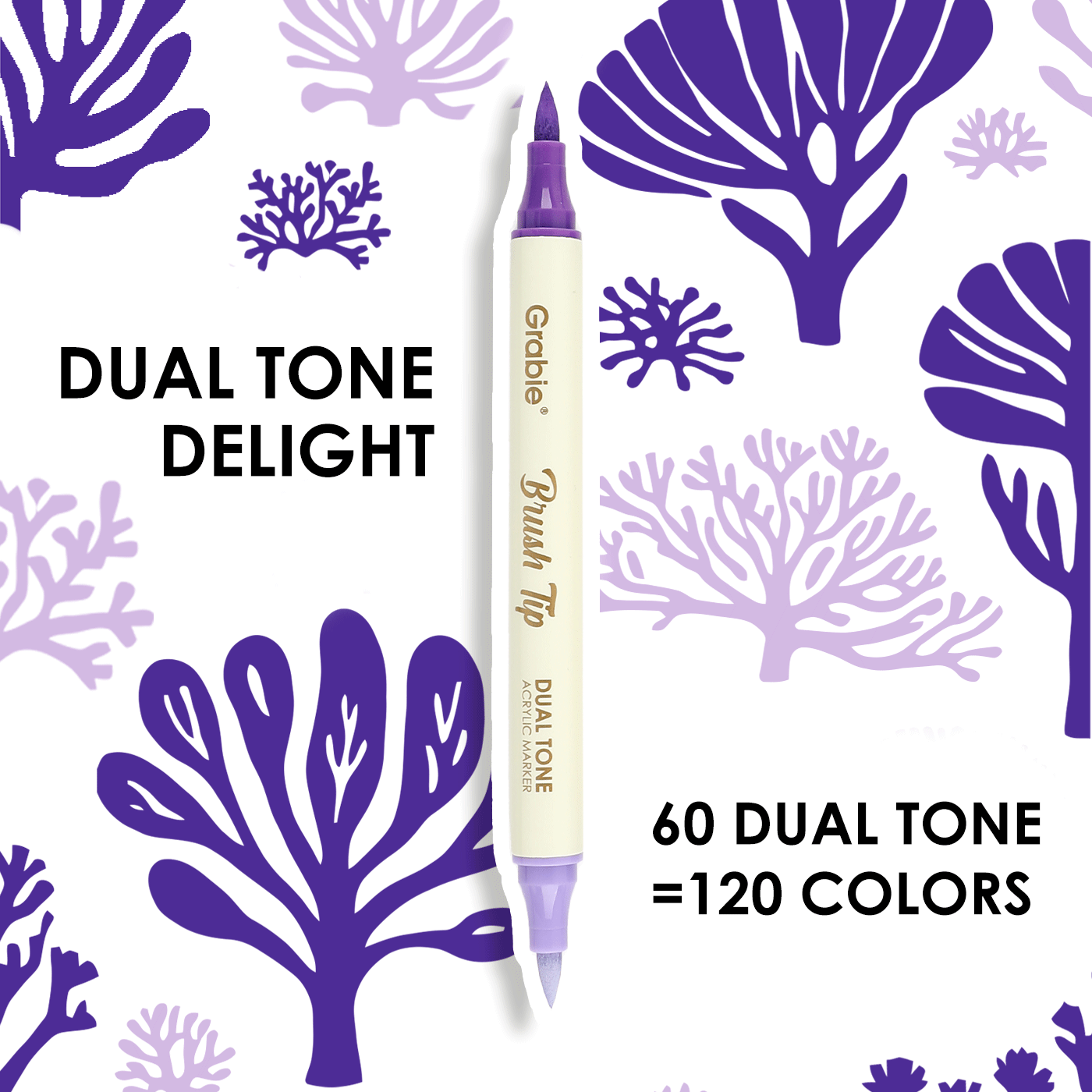 Dual Tone Brush Tip Acrylic Paint Markers - Set of 36 - DIGS