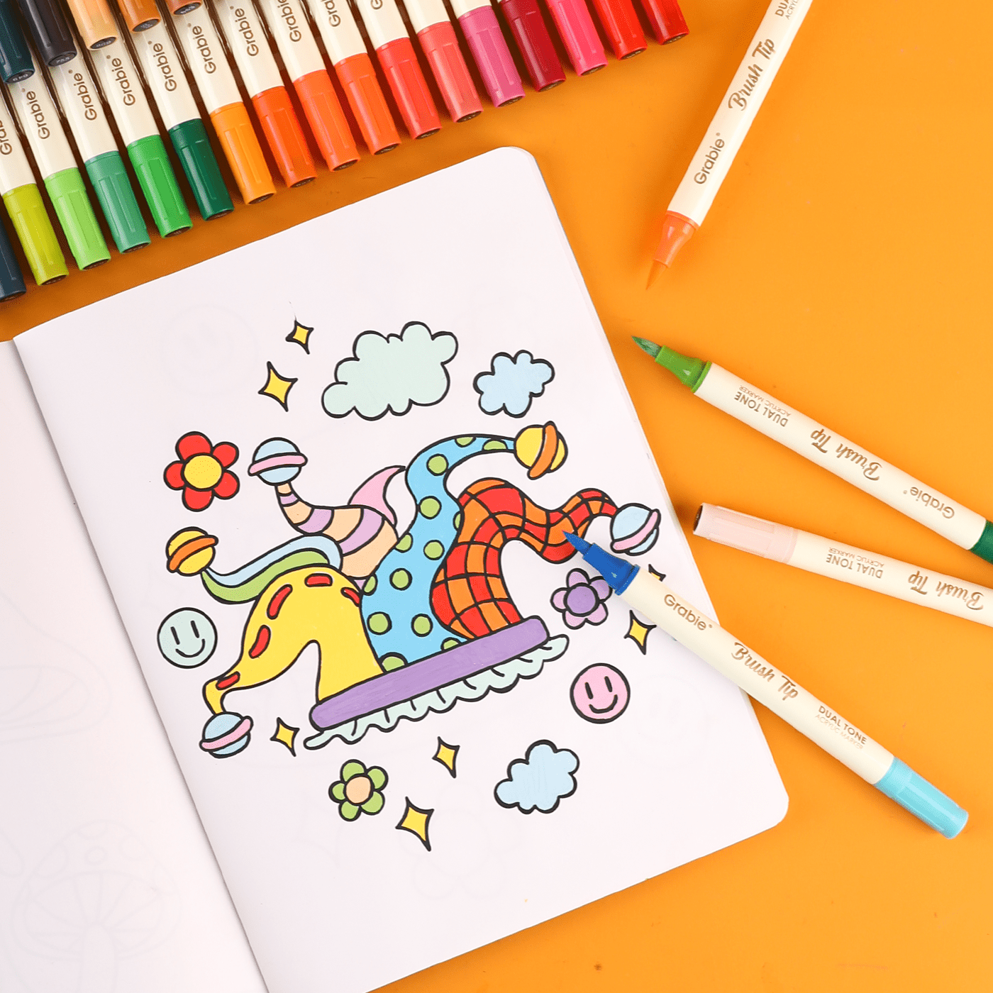 Dual Tone Brush Tip Acrylic Paint Markers - Set of 36 - DIGS