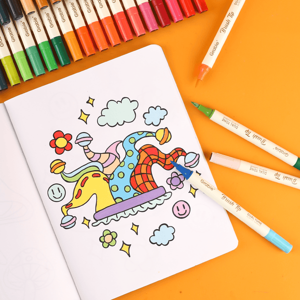 Dual Tone Brush Tip Acrylic Paint Markers - Set of 36 - DIGS