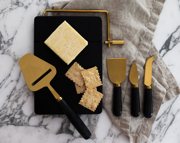 Black Marble Cheese Knife Gift Set