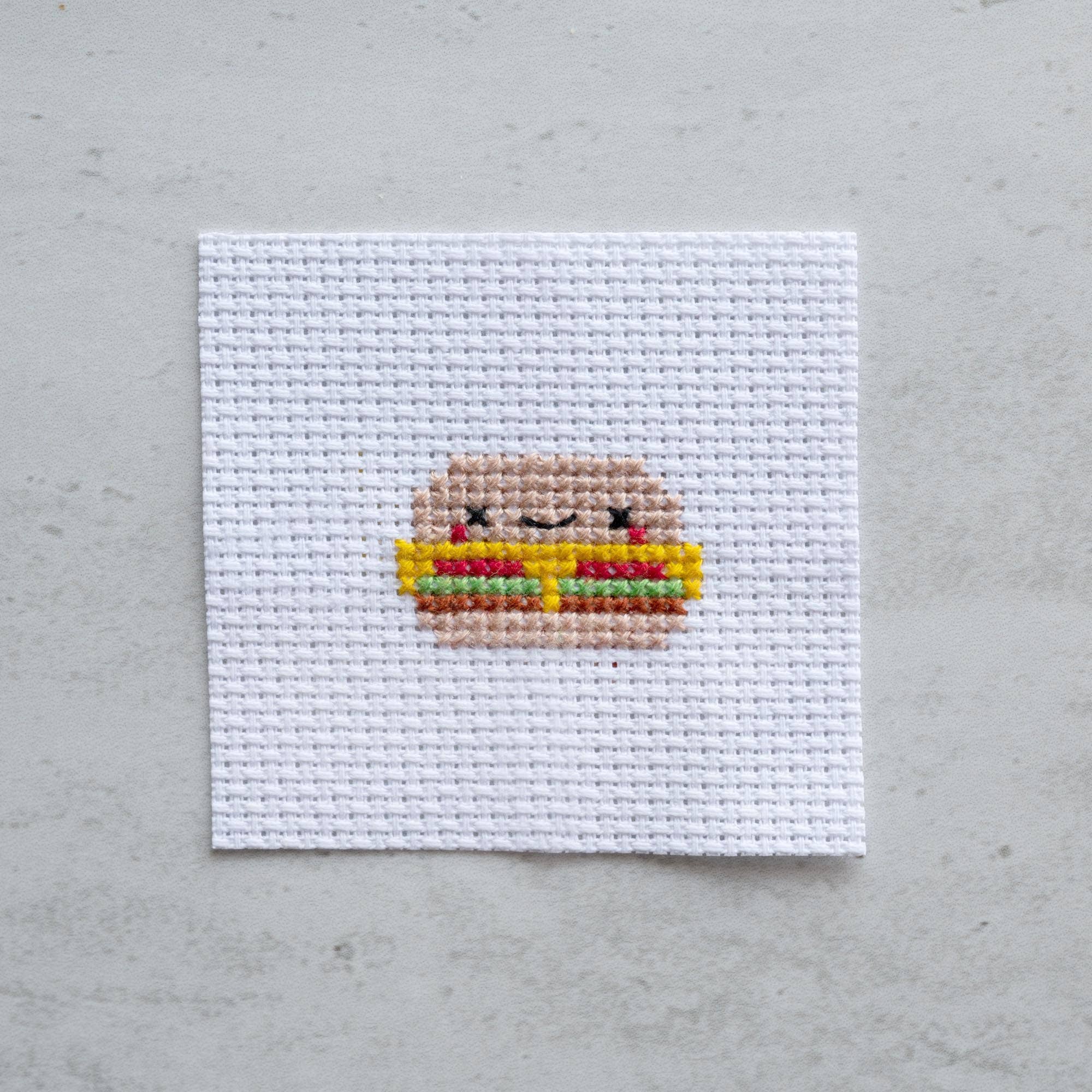 Mini Burger Cross Stitch Kit