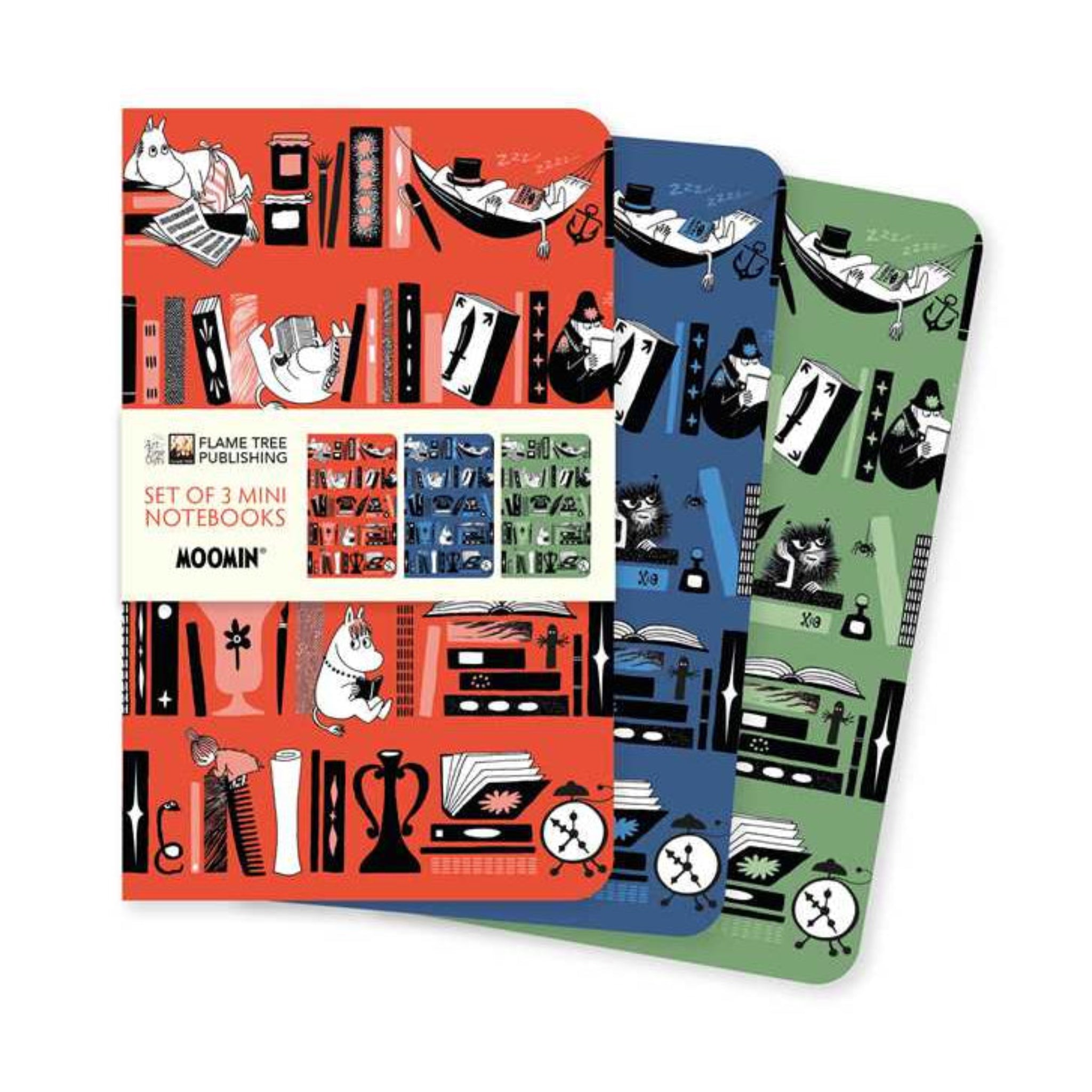 Moomin Bookshelves Set of 3 Mini Notebooks