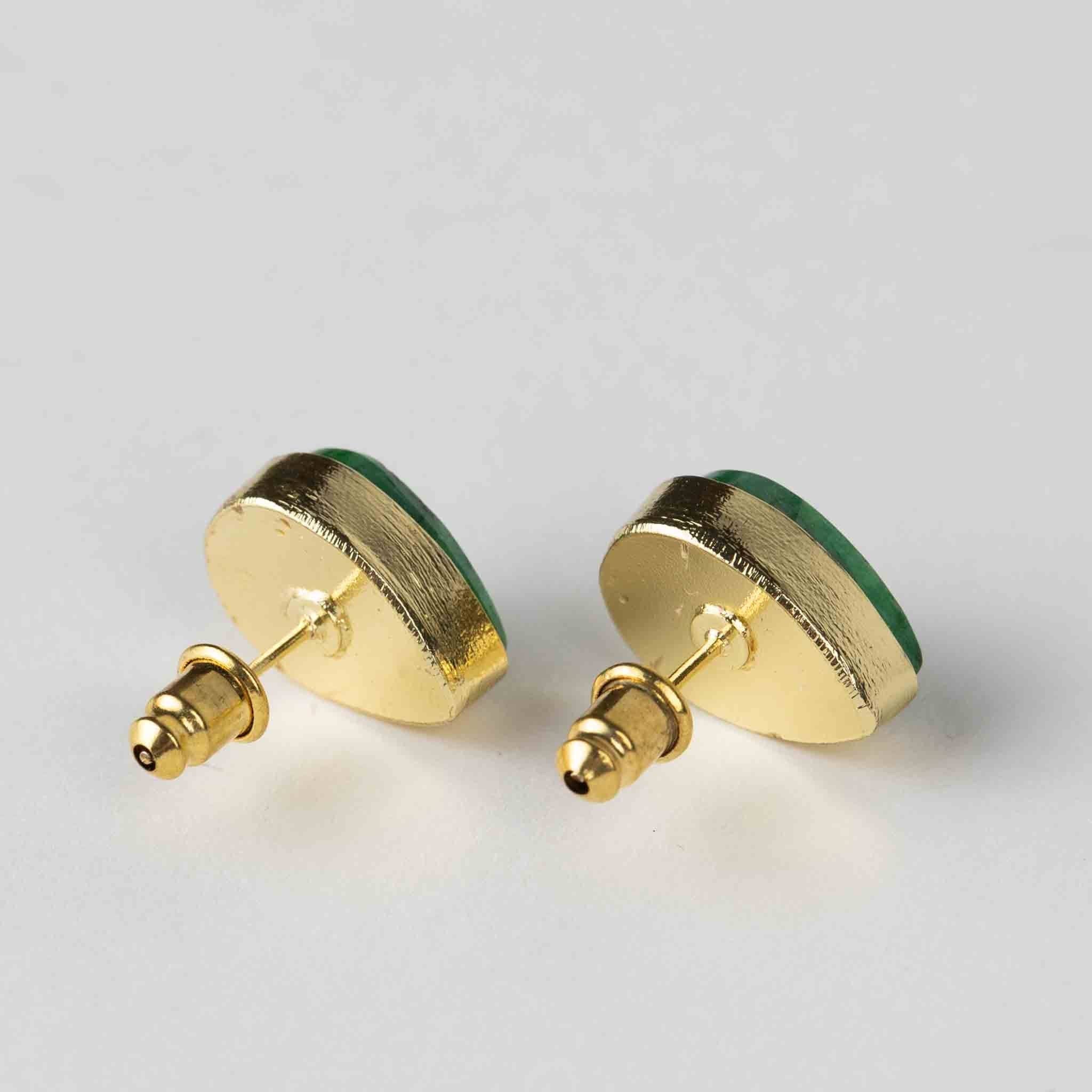 Ansoo Stud Earrings - Green