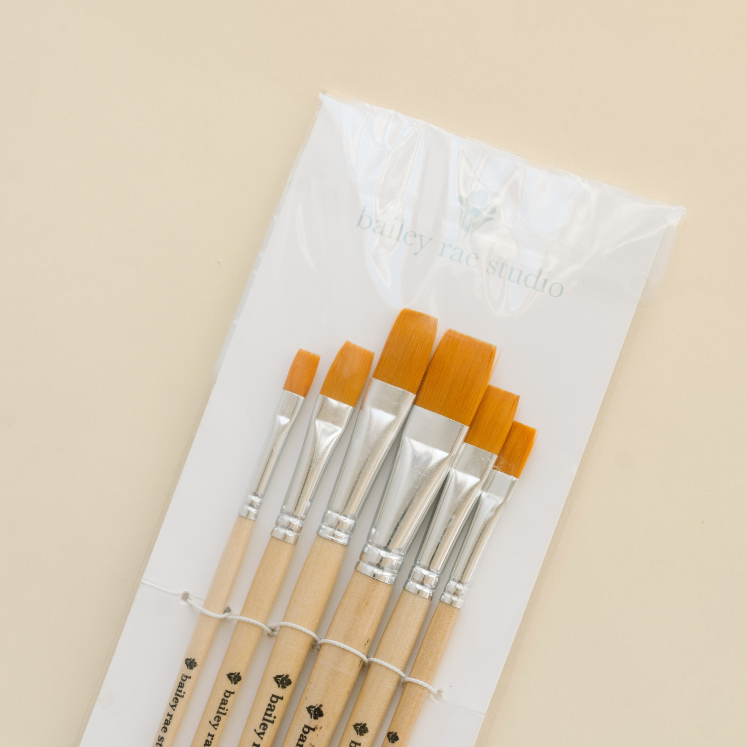 Flat Tip Watercolor Brush Set - 6pc