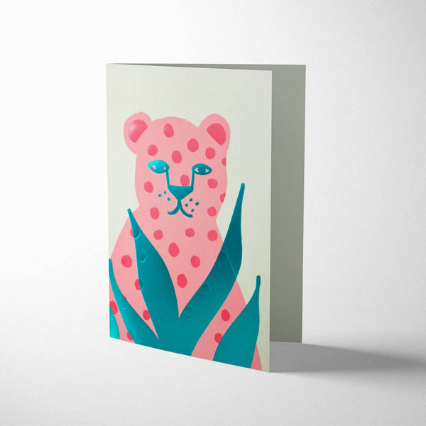 Pink Leopard Card