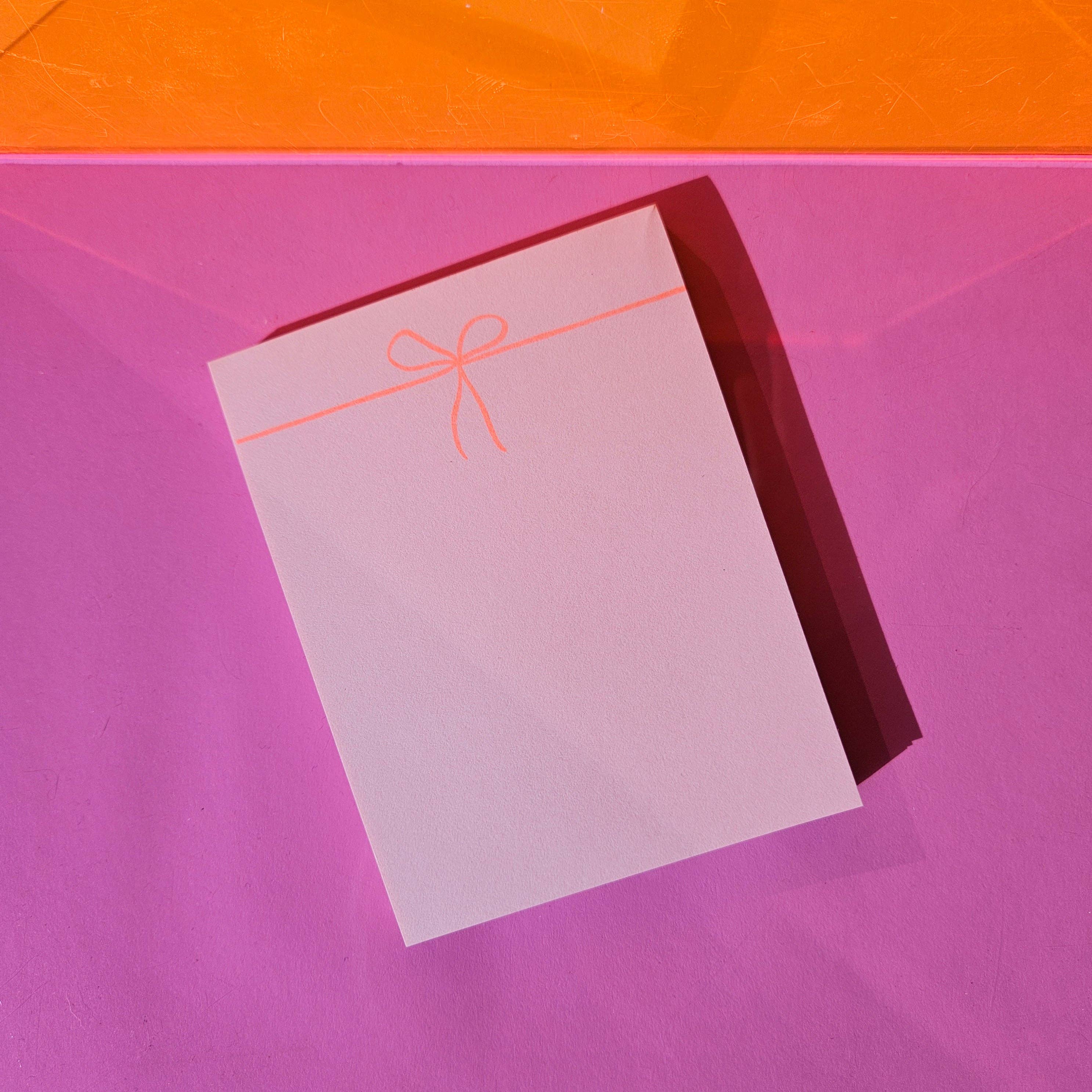 Pink Bow Notepad